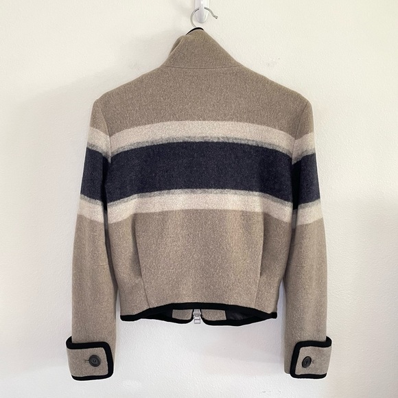 Veronica Beard Ella Blanket Jacket Striped Wool Blend Zip Toggle Closure XS - Picture 8 of 16